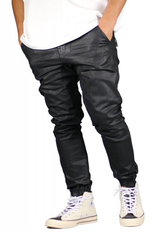 Wax Coated Denim Joggers