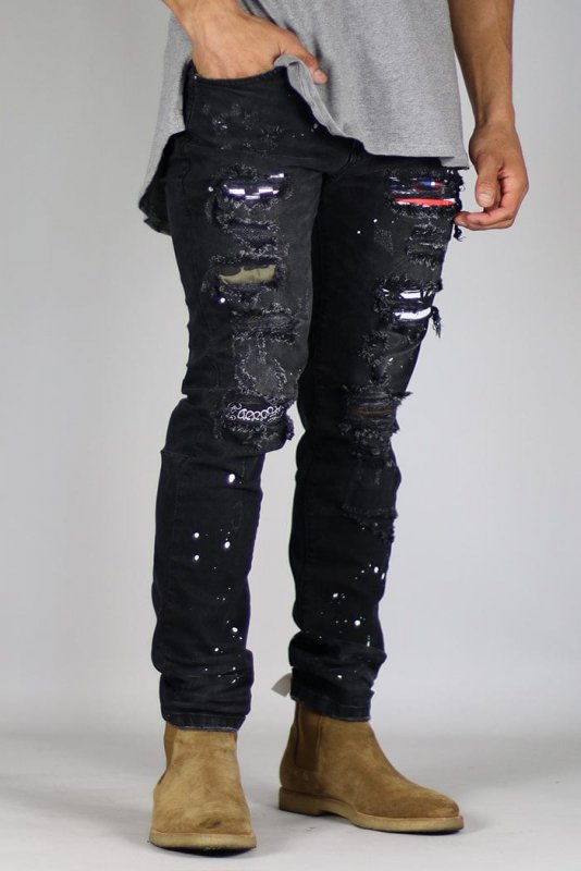 Black Patch Jeans