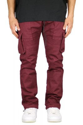 Burgundy Straight Cargo Pants
