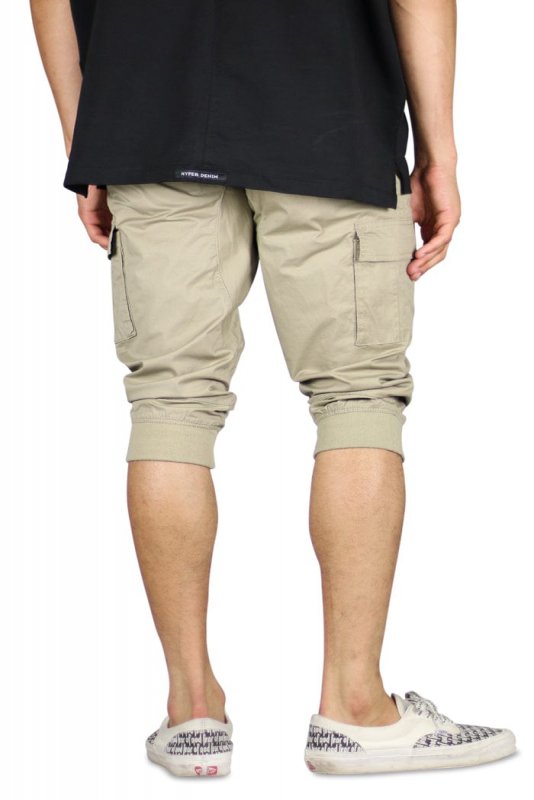 Khaki Cargo Jogger Shorts