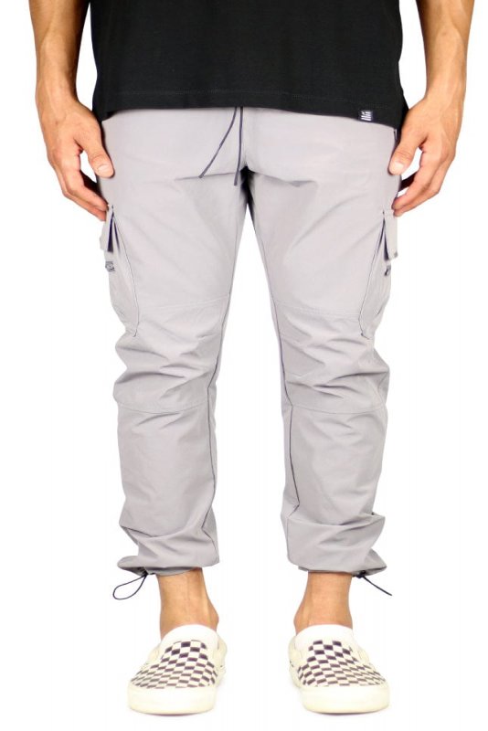Gray Cool Nylon Cargo Pants