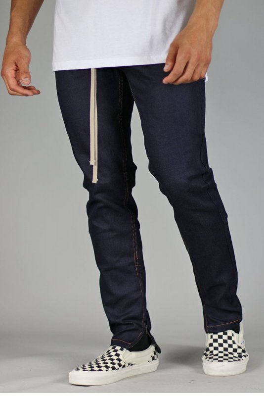 Raw Indigo Stack Zipper Jeans